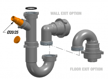 LIRA Plumbing Kit for Waste Disposal Units / Single Bowl Sink